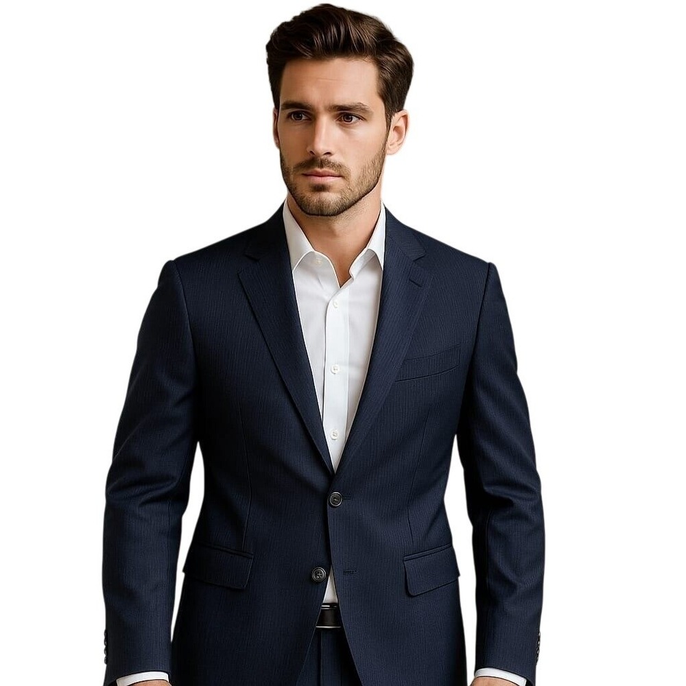 Lauren Ralph Lauren 40S Pinstripes Blazer 100% Wool Men's Blue‎ Excellent